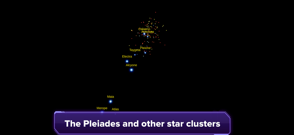Galaxy Map - 3D visualization of the Pleiades and other star clusters in space