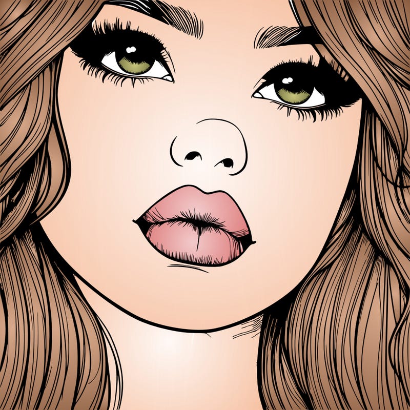 really realistic girl with lips