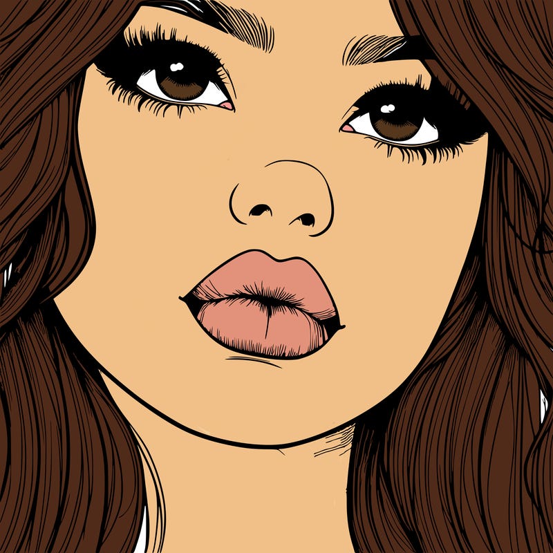 really realistic girl with lips