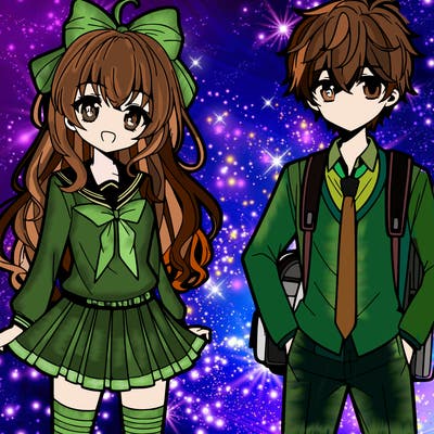 anime girl and boy