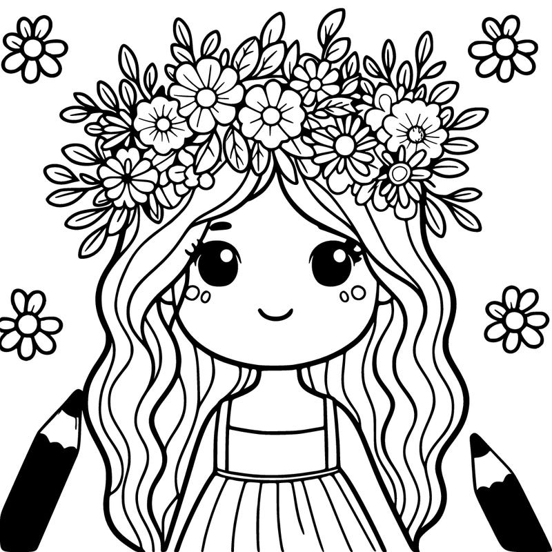 girl with flowers crown
