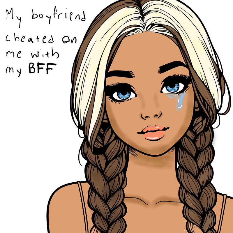 realistic girl with braids