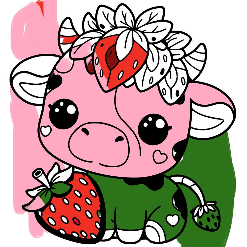 cute strawberry cow