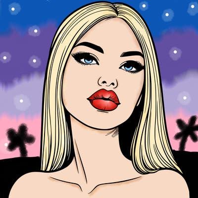 realistic woman with full lips