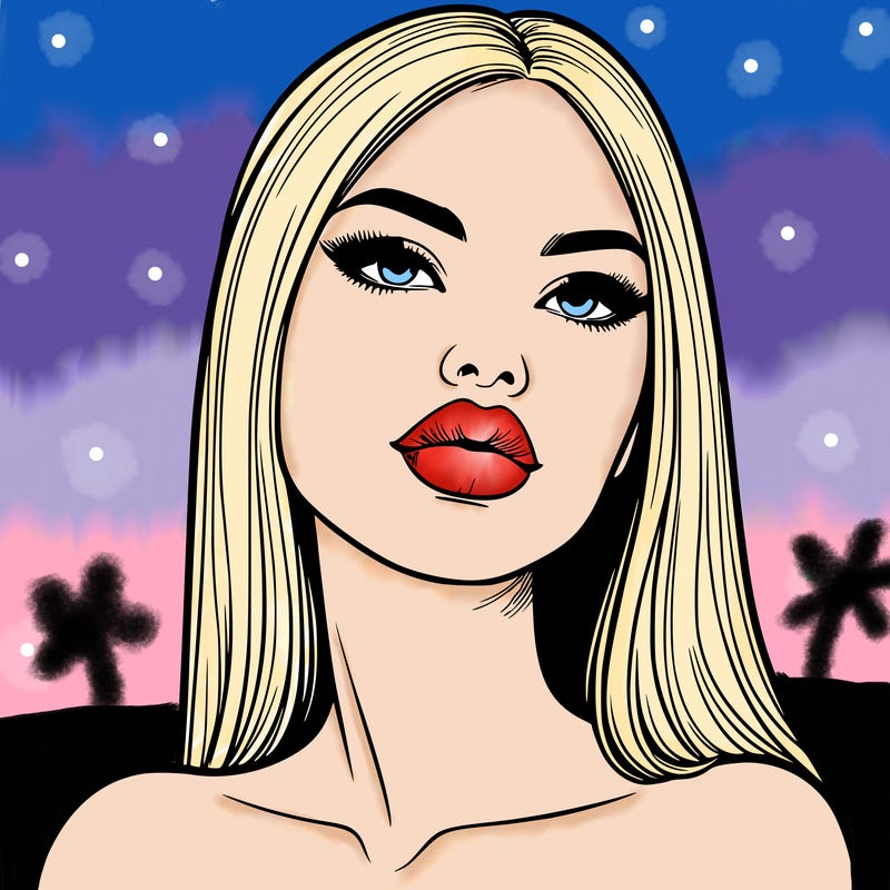 realistic woman with full lips