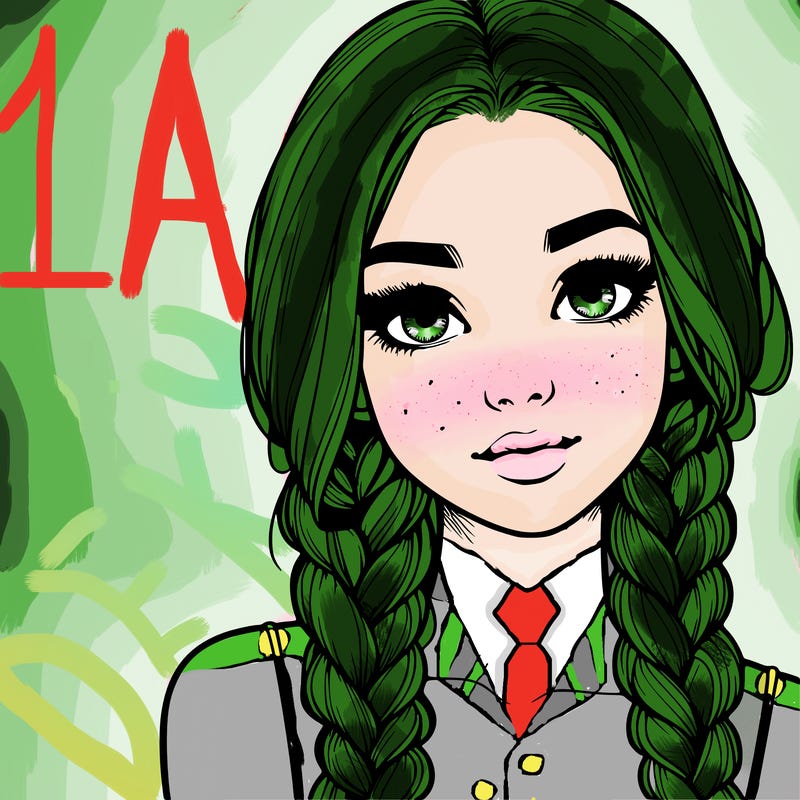 realistic girl with braids