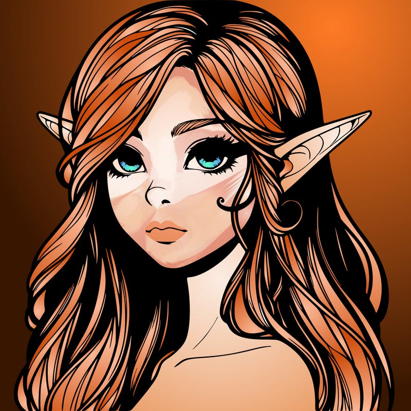 elf girl realistic dark fantasy