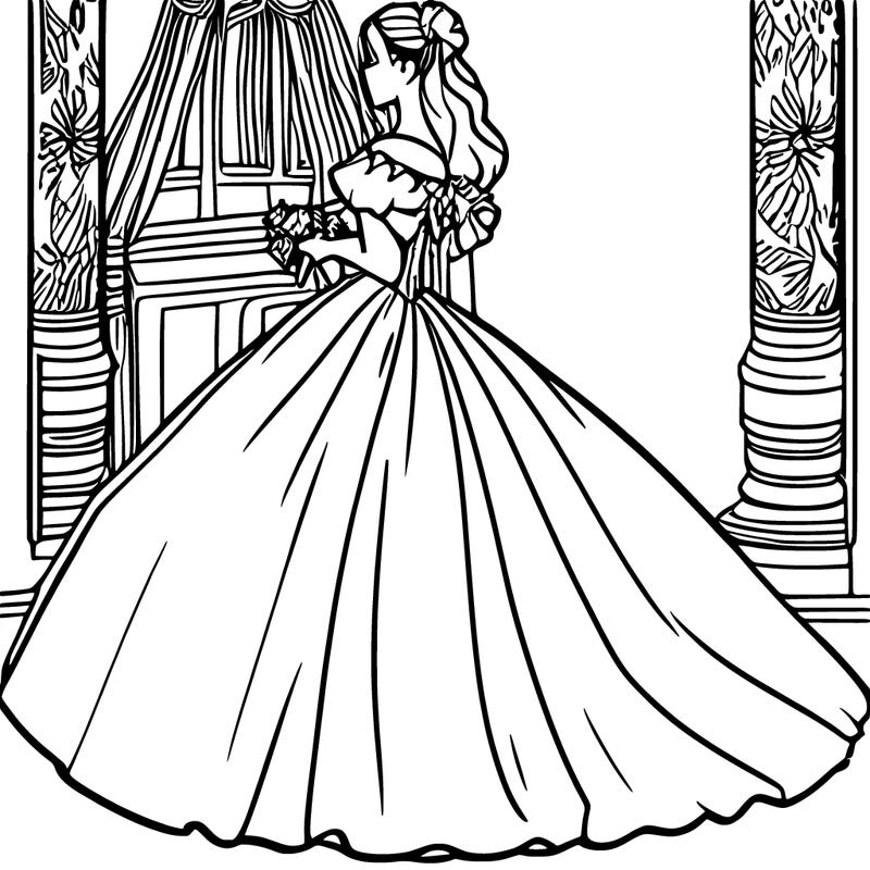 beautiful mournful girl in ball gown full body