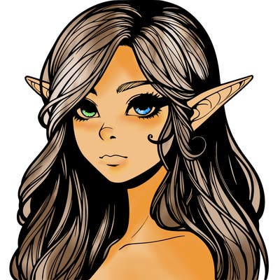 elf girl realistic dark fantasy