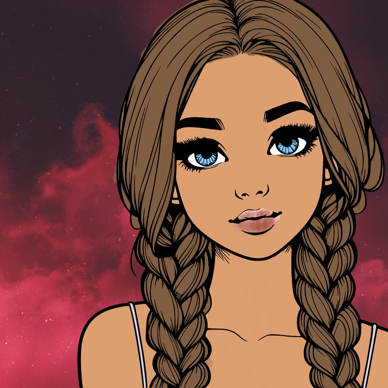 realistic girl with braids