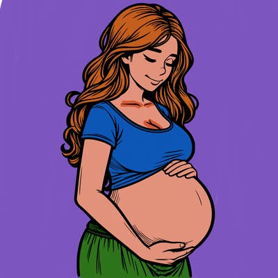 woman heavily pregnant realistic