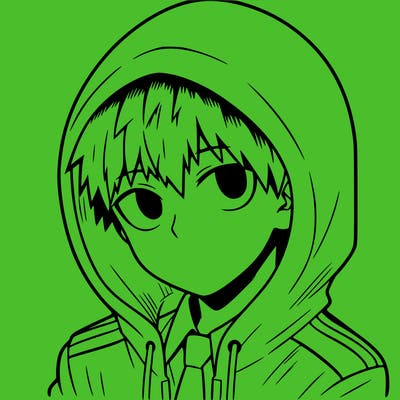 manga character with a hoodie