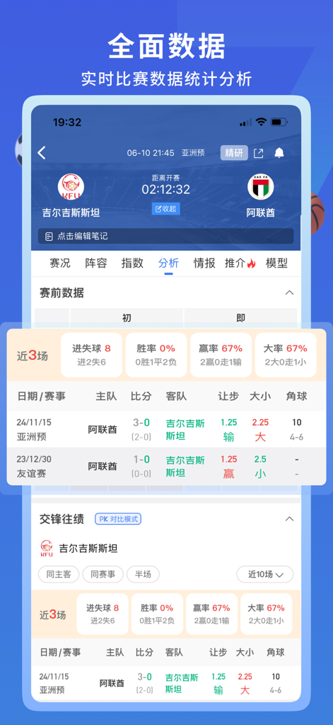 7M Live Scores app interface displaying comprehensive soccer match statistics and data analysis