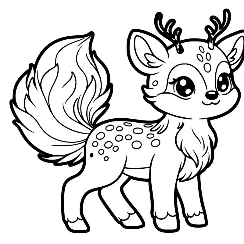 a beautiful deer with a fox tail