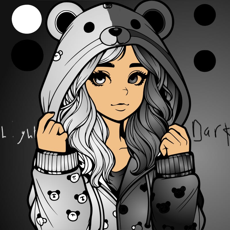 realistic girl in a animal pjs hoodie