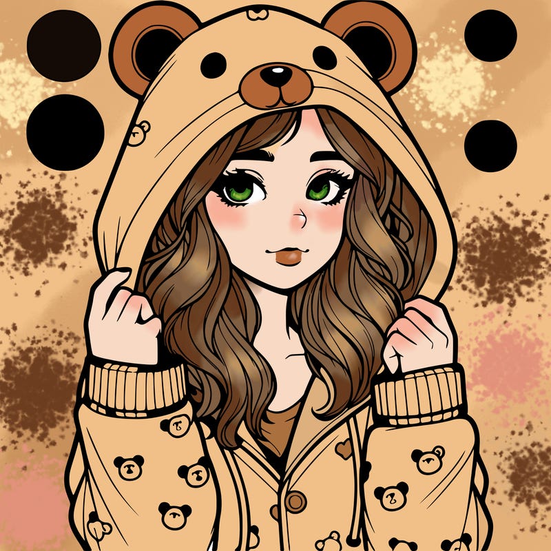realistic girl in a animal pjs hoodie