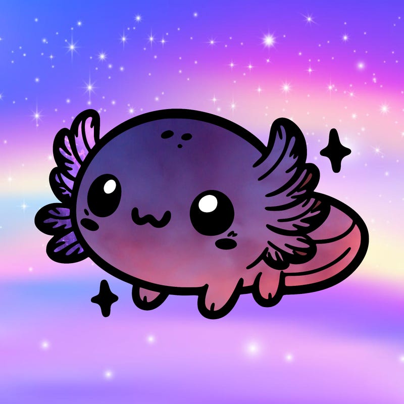 cute easy baby axolotl
