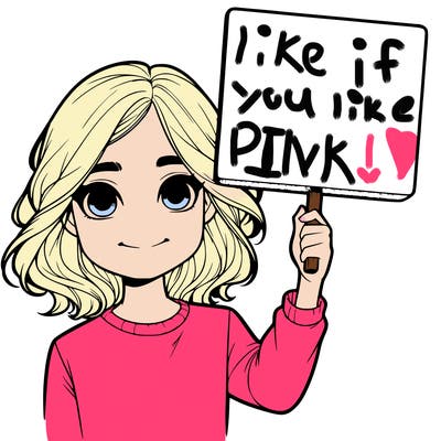 realistic girl holding up a sign