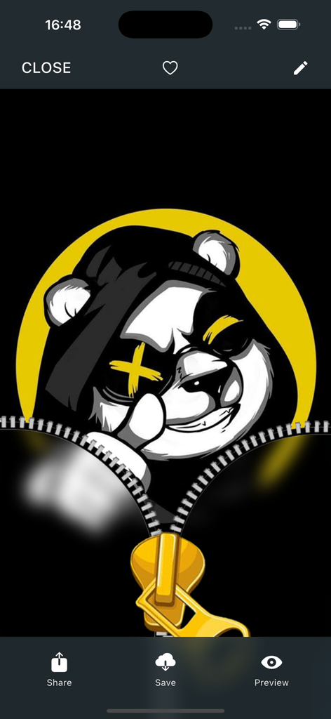 Zipper Lock Dope Wallpaper HD+ - Dope panda wearing a black hoodie on a stylized zipper lock screen.