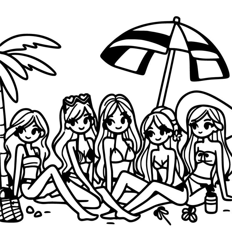 girls on beach trip