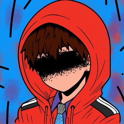 manga character with a hoodie