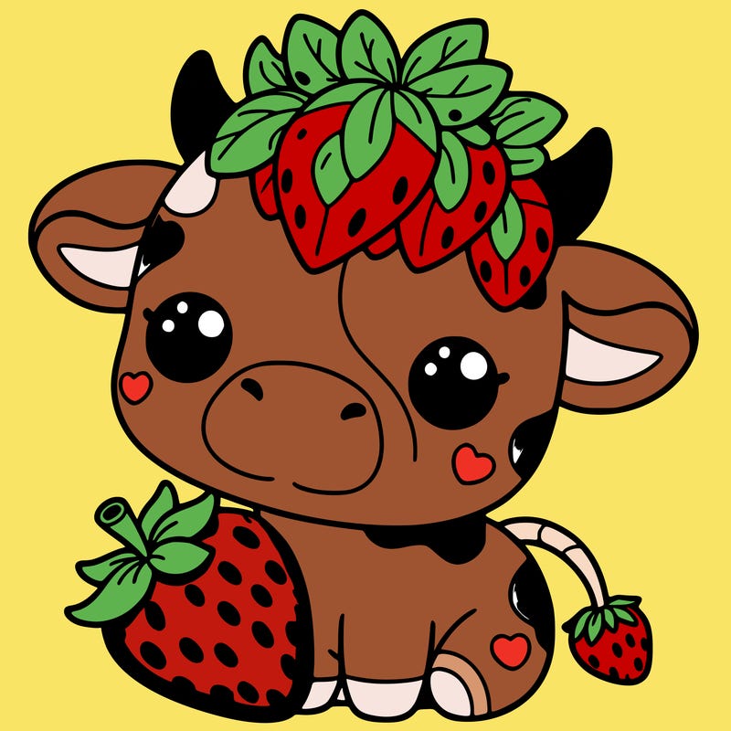 cute strawberry cow