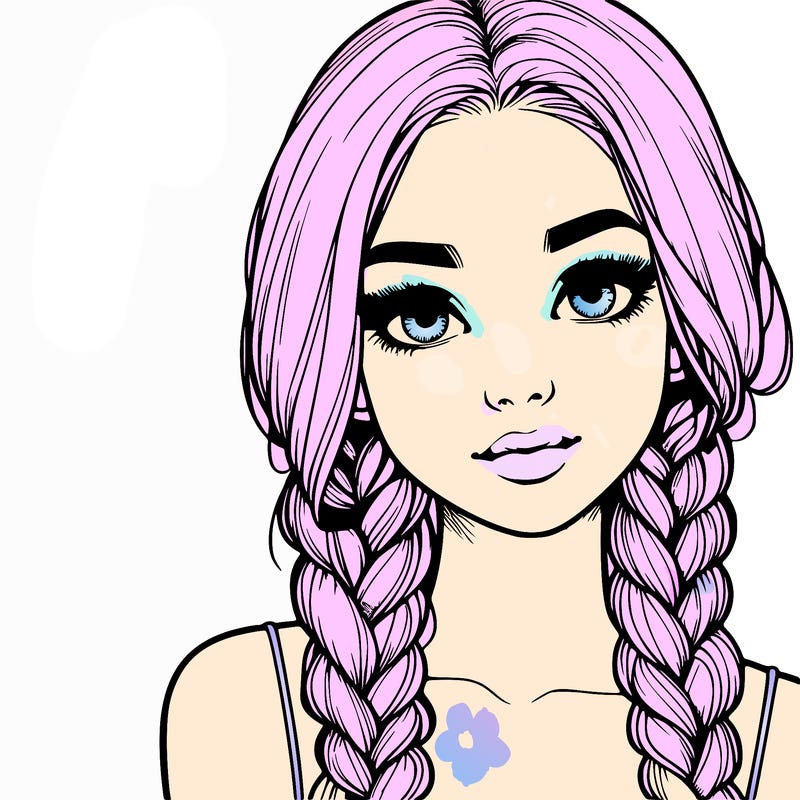 realistic girl with braids