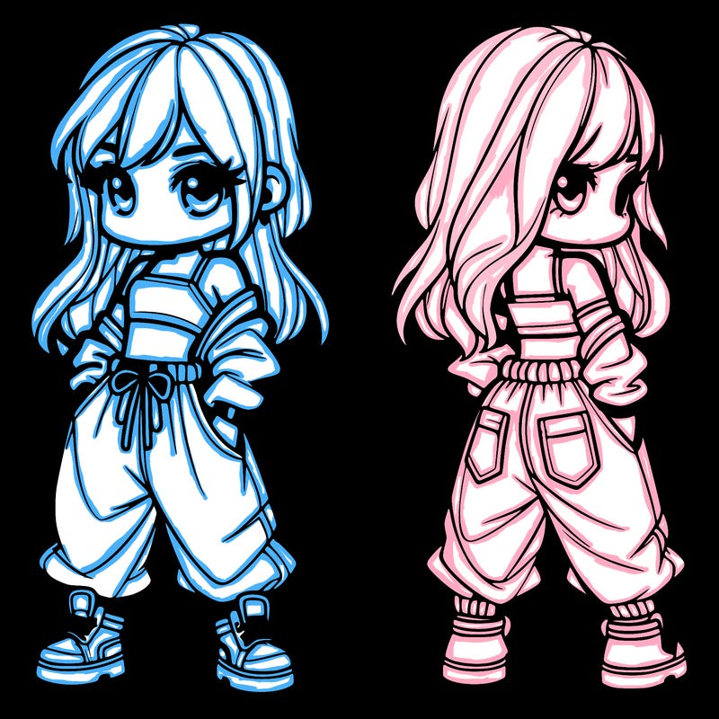 girl in crop top and baggy pants