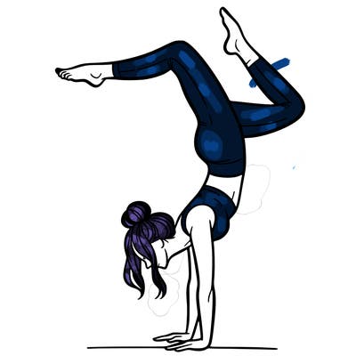 a woman doing a handstand