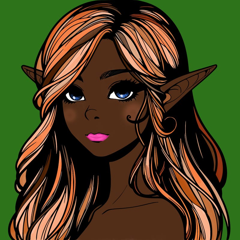 elf girl realistic dark fantasy