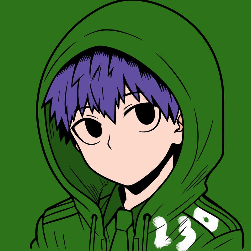 manga character with a hoodie
