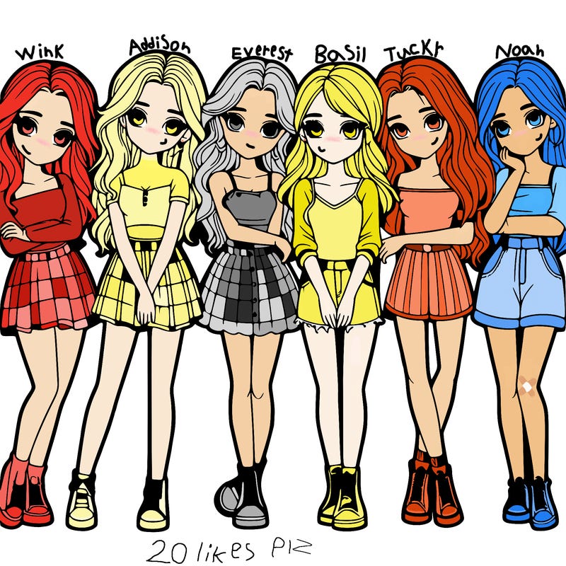 a group of girls realistic