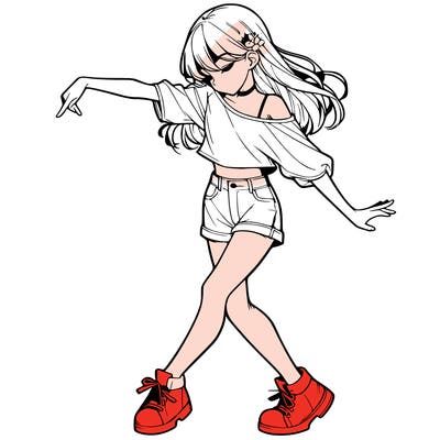 realistic girl danceing