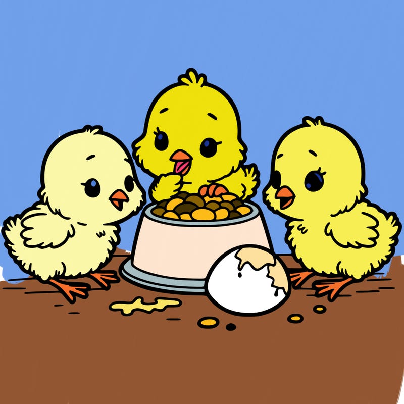 chicks eating