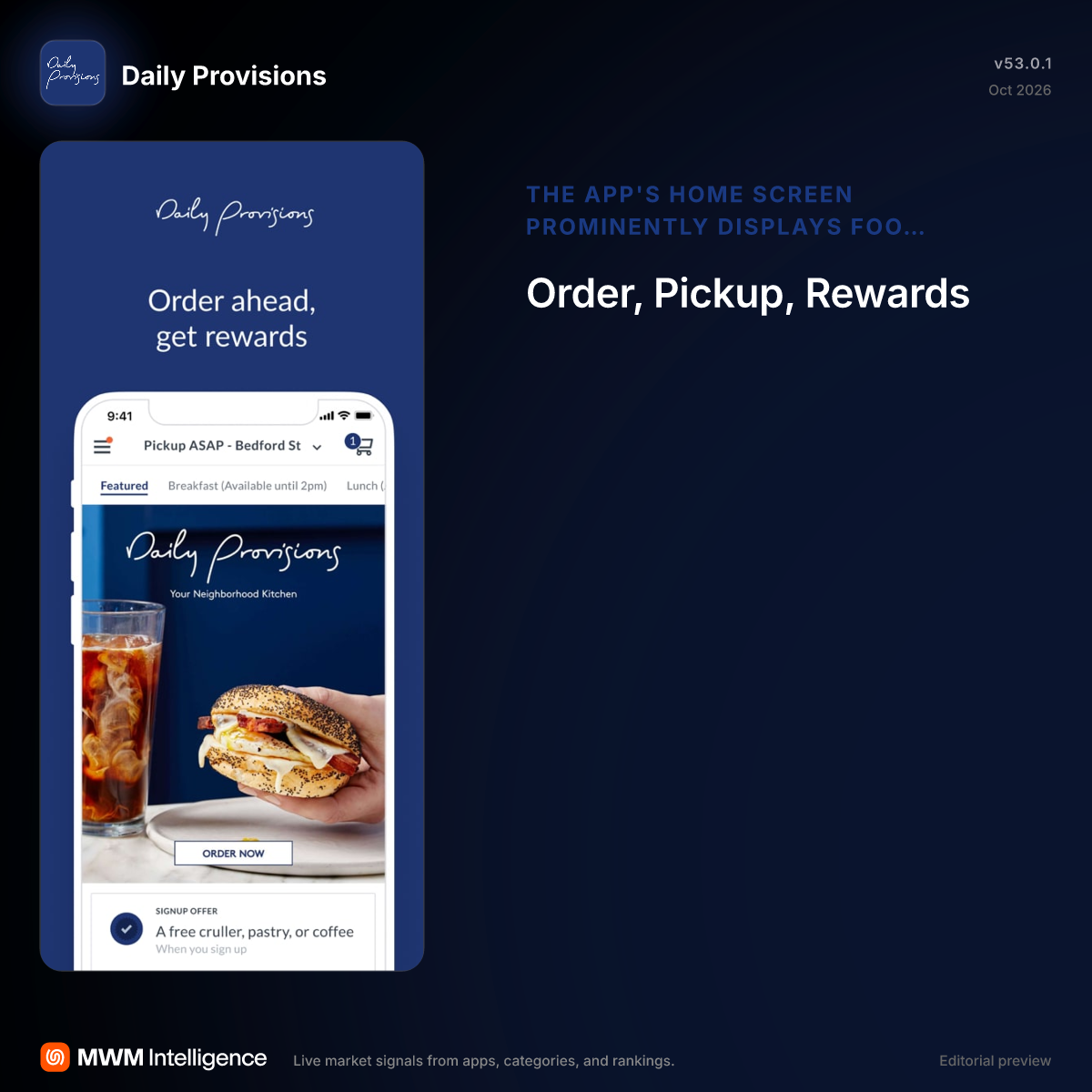 Daily Provisions - Food & Drink App | MWM