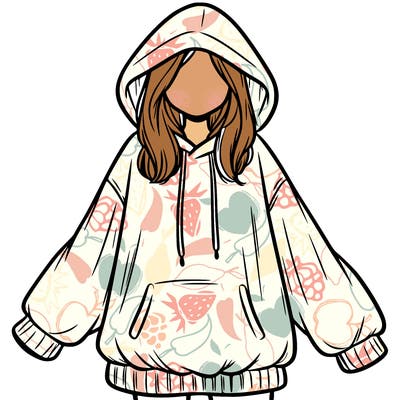 girl in oversized hoodie