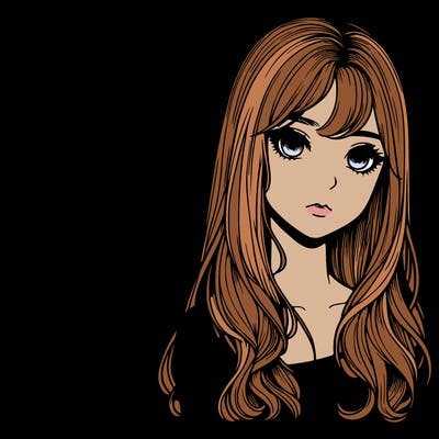 realistic two girls one with a bob and bangs and the other with long hair