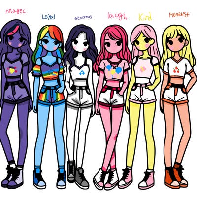 a group of girls wearing crop tops and shorts