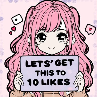 girl holding up sign that says let’s get this to 10 likes realistic