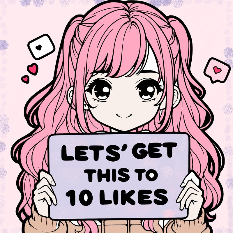 girl holding up sign that says let’s get this to 10 likes realistic