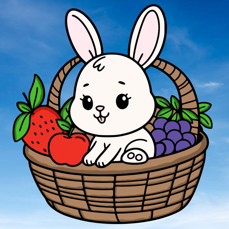 bunny in a fruit basket