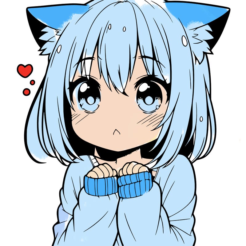 shy anime catgirl