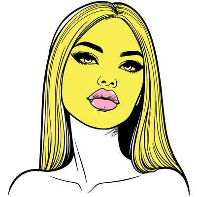 realistic woman with full lips