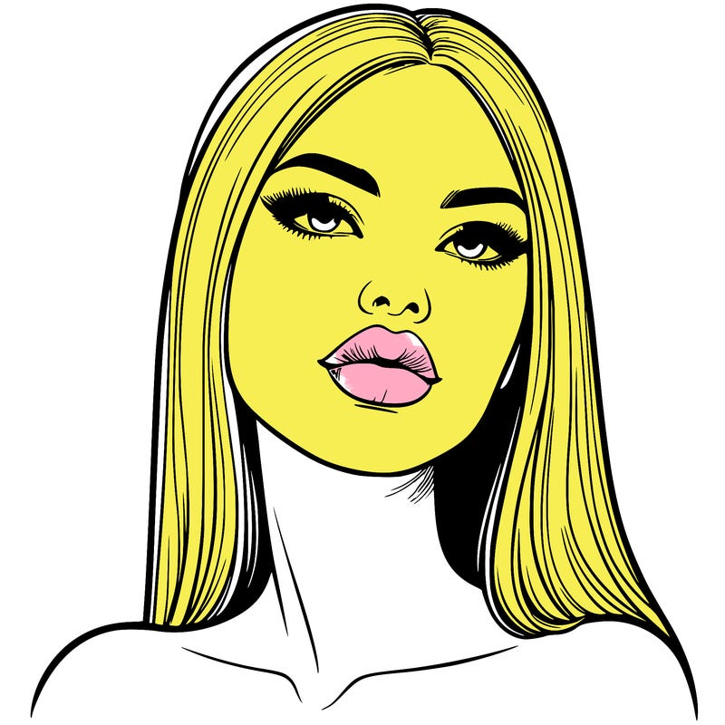 realistic woman with full lips