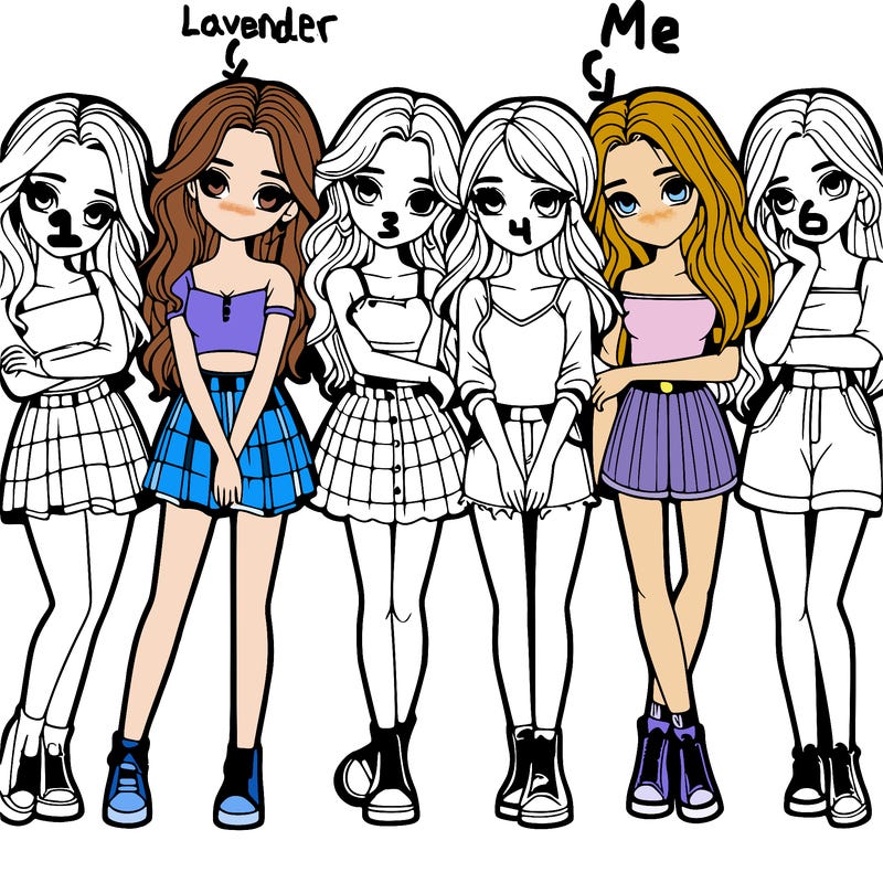 a group of girls realistic