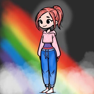 skinny girl in sweatpants