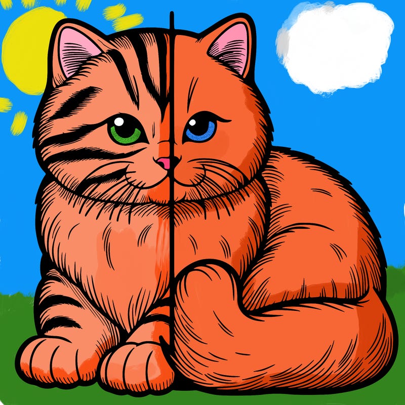realistic split cat