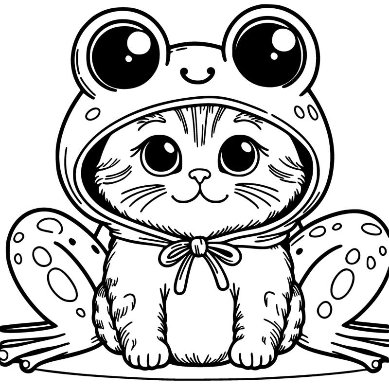 cat in frog hod