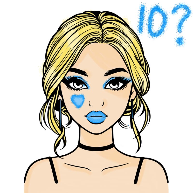 realistic girl with makeup on