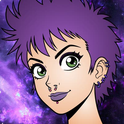 punk girl face with piercings